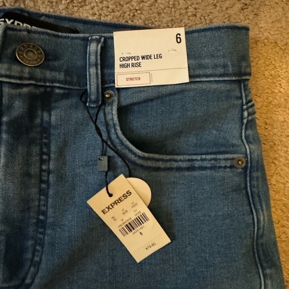EXPRESS Cropped Wide Leg High Rise Stretch size 6 NWT - Picture 3 of 7